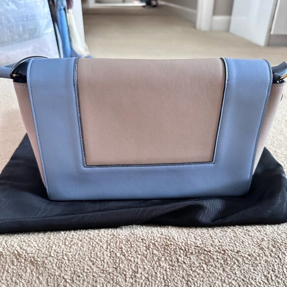 Celine Handbags - CELINE Frame Bag Shoulder Bag Calfskin Leather Blue/Beige